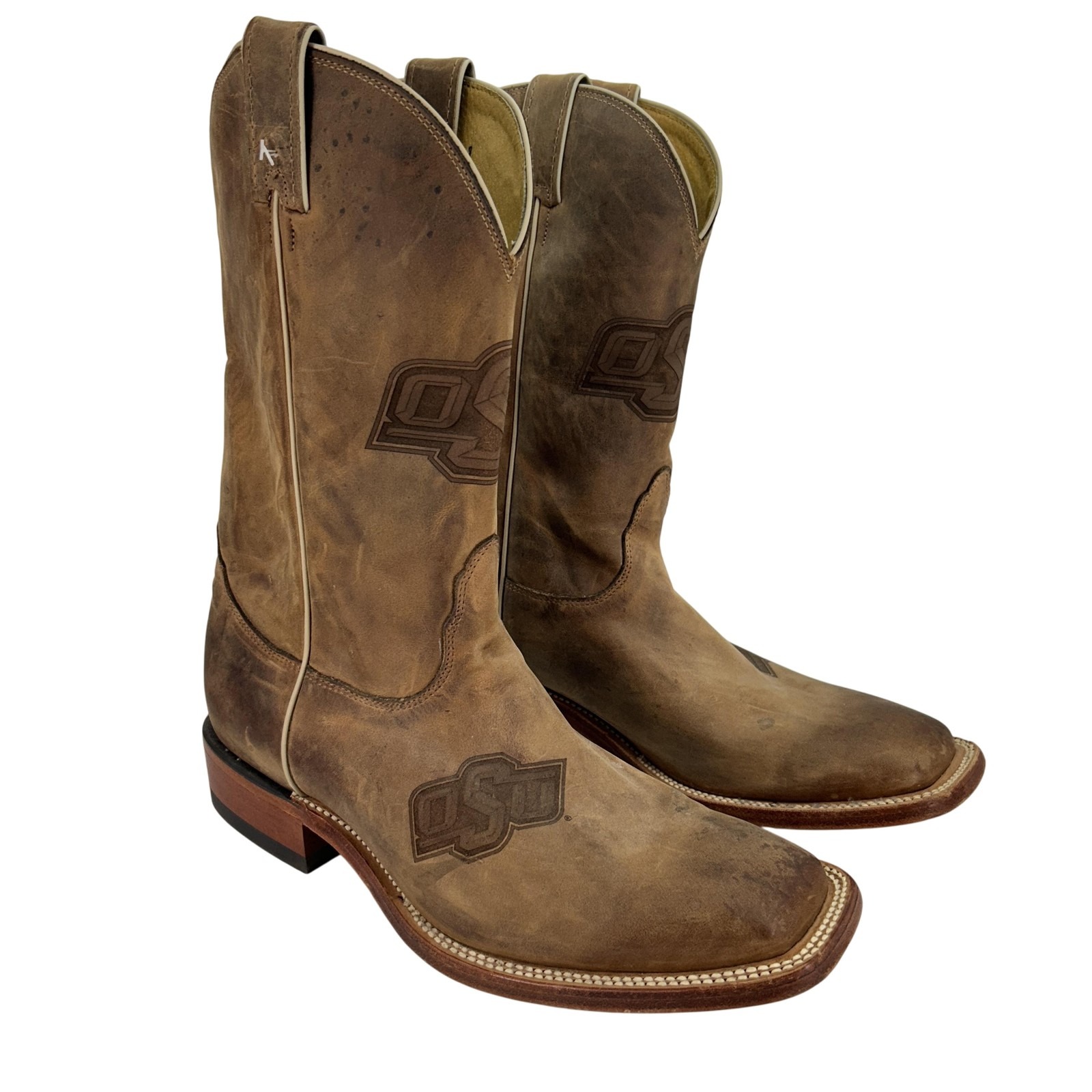 Nocona Collegiate Boots Mens Size 10 D Osu Oklahoma State Western Ncaa Cowboy